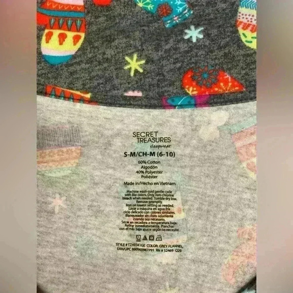 secret treasures sleepwear size sm/med (6-10) gown christmas - Picture 3 of 3